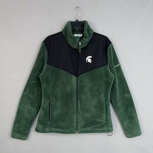 Michigan State Spartans Jacket Womens XL Green NCAA Basketball Columbia Fleece